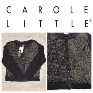 NWT Carole Little Cardigan Sweater Floral Print XL